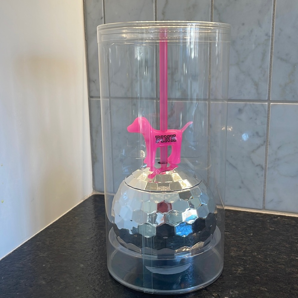 PINK 20 oz Disco Cup and Straw